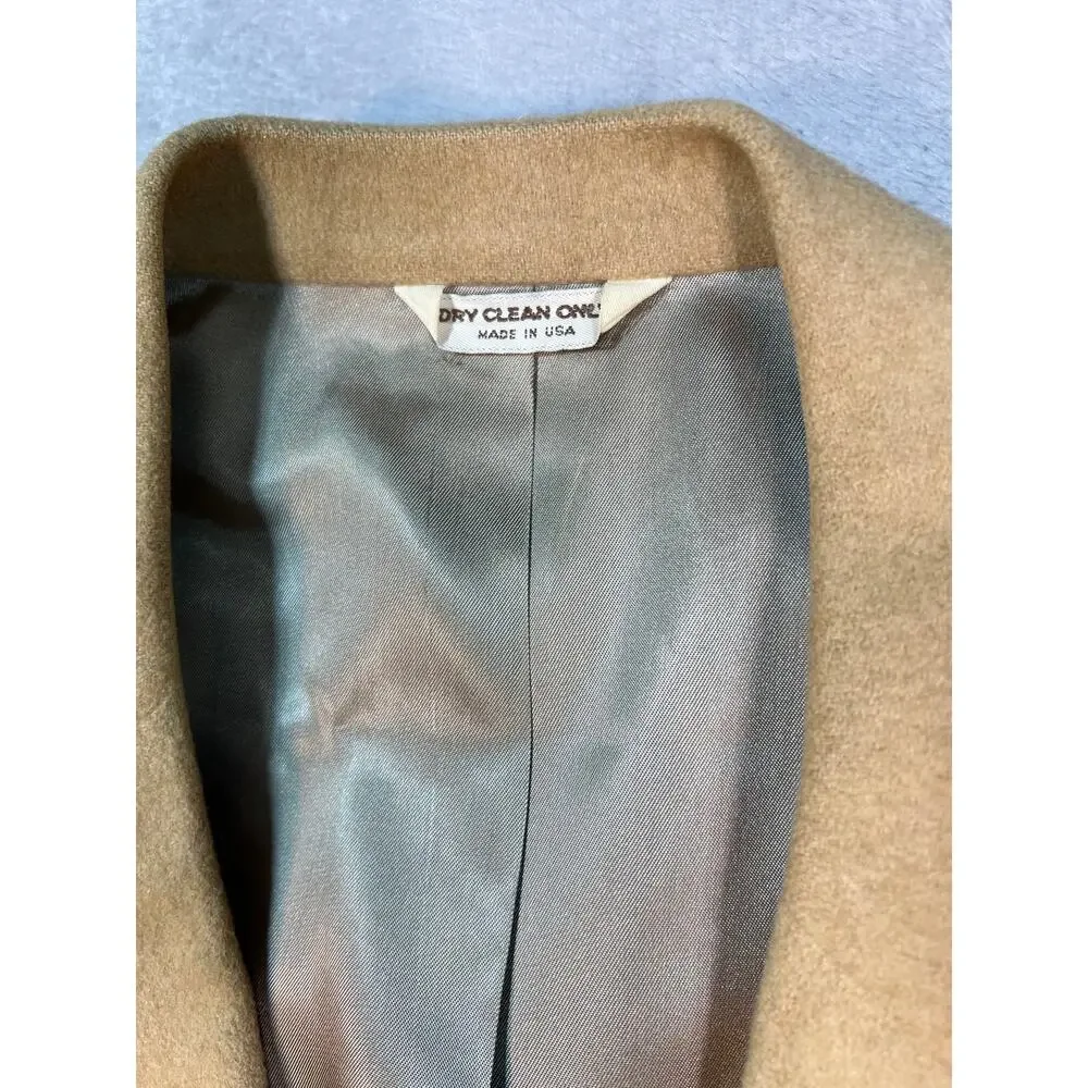 100% Camel Hair USA Luxury Sports Coat Blazer Mens 42R Tan Classic Wedding Guest